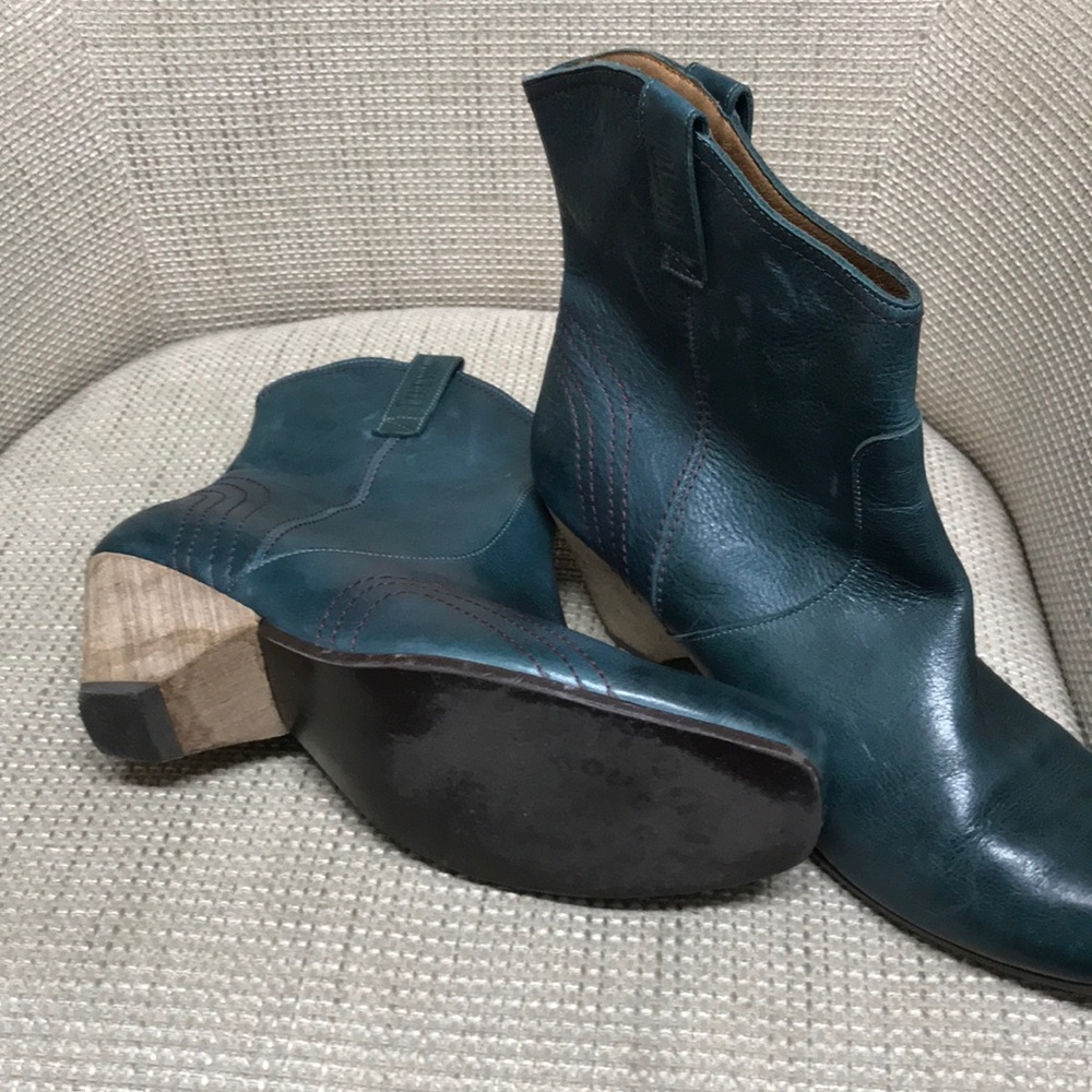John Fluevog green booties